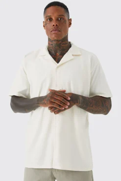 boohooMAN Short Sleeve Oversized Revere Jersey Shirt | UK| Shirts