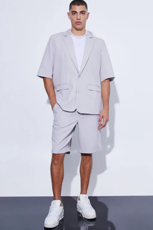 boohooMAN Short Sleeve Oversized Single Breasted Suit Jacket | UK| Suits & Tailoring
