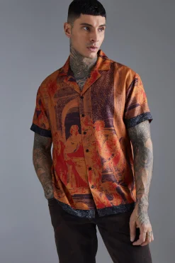 boohooMAN Short Sleeve Oversized Slub Painting Shirt | UK| Shirts