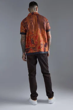 boohooMAN Short Sleeve Oversized Slub Painting Shirt | UK| Shirts