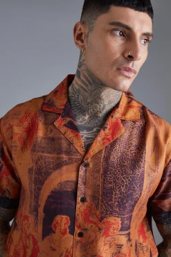boohooMAN Short Sleeve Oversized Slub Painting Shirt | UK| Shirts