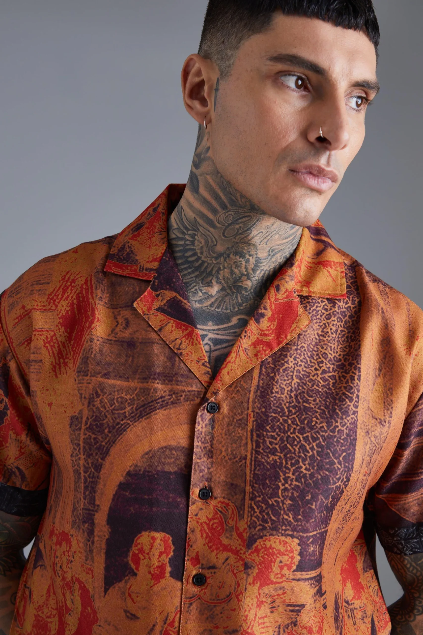 boohooMAN Short Sleeve Oversized Slub Painting Shirt | UK| Shirts