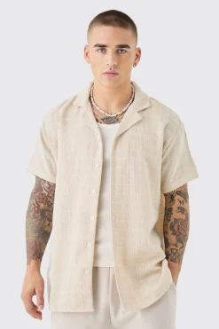 boohooMAN Short Sleeve Oversized Textured Check Shirt | UK| Shirts|Sets & Co-Ords