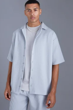 boohooMAN Short Sleeve Pleated Oversized Shirt | UK| Shirts