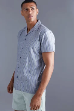 boohooMAN Short Sleeve Regular Bold Stripe Shirt | UK| Shirts