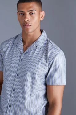 boohooMAN Short Sleeve Regular Bold Stripe Shirt | UK| Shirts
