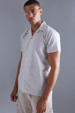 boohooMAN Short Sleeve Regular Mini Check Shirt | UK| Shirts