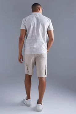 boohooMAN Short Sleeve Regular Mini Check Shirt | UK| Shirts
