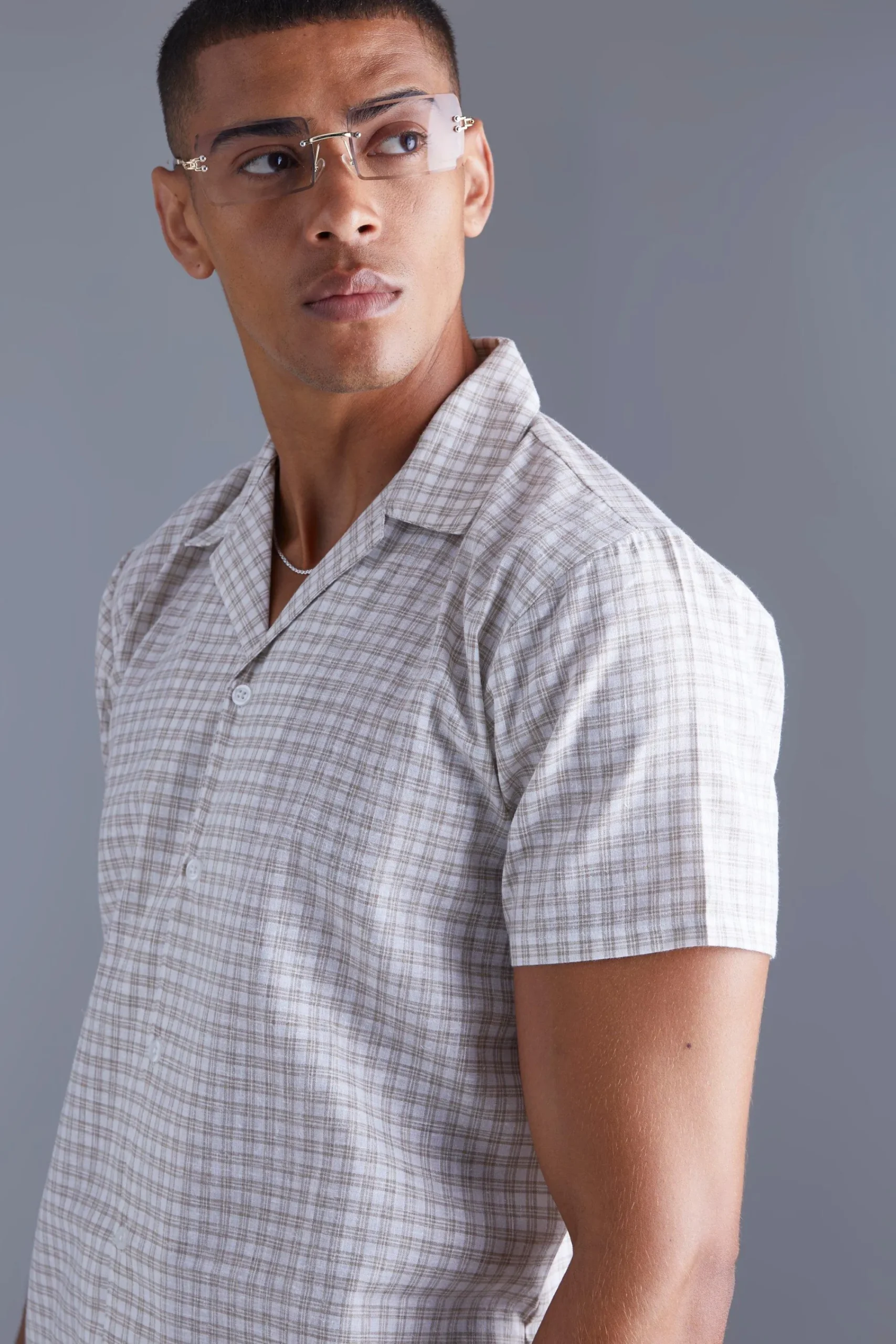 boohooMAN Short Sleeve Regular Mini Check Shirt | UK| Shirts