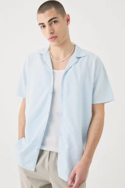 boohooMAN Short Sleeve Revere Linen Shirt | UK| Shirts