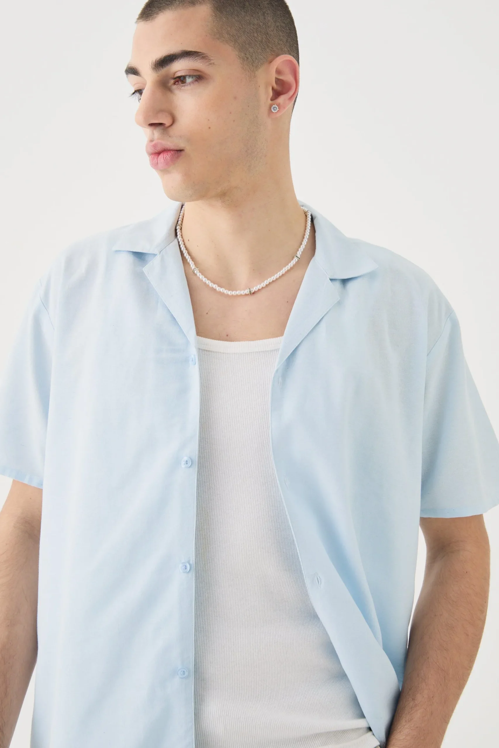 boohooMAN Short Sleeve Revere Linen Shirt | UK| Shirts