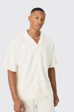 boohooMAN Short Sleeve Ribbed Boxy Shirt | UK| Shirts