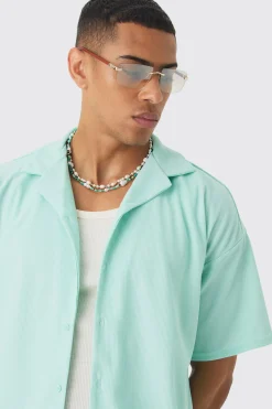 boohooMAN Short Sleeve Ribbed Boxy Shirt | UK| Shirts