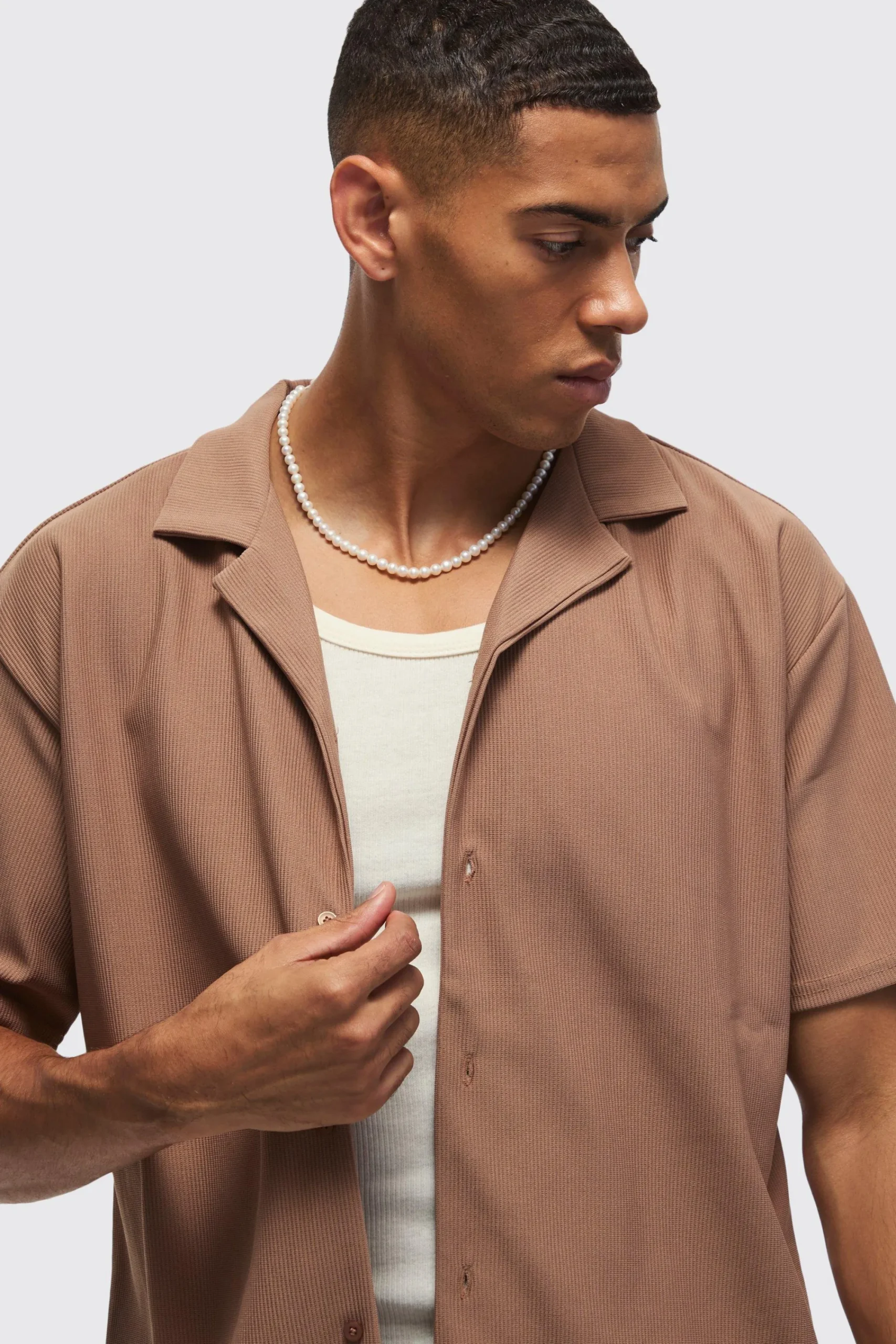 boohooMAN Short Sleeve Ribbed Oversized Shirt | UK| Shirts