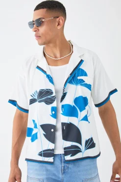 boohooMAN Short Sleeve Satin Boxy Floral Shirt | UK| Shirts