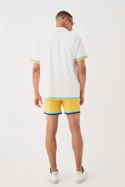 boohooMAN Short Sleeve Satin Oversized Resort Shirt & Short | UK| Sets & Co-Ords