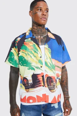 boohooMAN Short Sleeve Slub Boxy Graphic Shirt | UK| Shirts