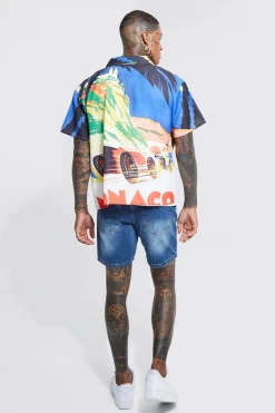 boohooMAN Short Sleeve Slub Boxy Graphic Shirt | UK| Shirts