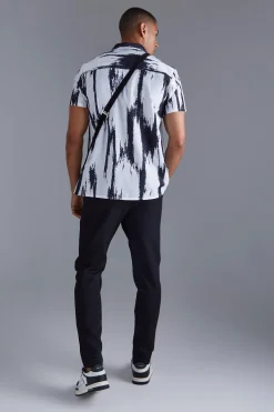 boohooMAN Short Sleeve Slub Large Scale Aztec Shirt | UK| Shirts