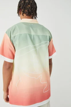 boohooMAN Short Sleeve Slub Ombre Line Shirt | UK| Shirts