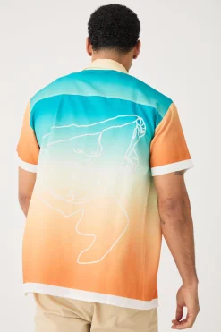 boohooMAN Short Sleeve Slub Ombre Line Shirt | UK| Shirts