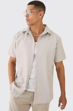 boohooMAN Short Sleeve Soft Twill Oversized Shirt | UK| Shirts