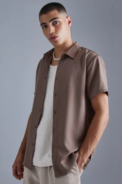 boohooMAN Short Sleeve Soft Twill Smart Shirt | UK| Shirts