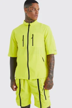 boohooMAN Short Sleeve Technical Utility Shirt & Short Set | UK| Sets & Co-Ords