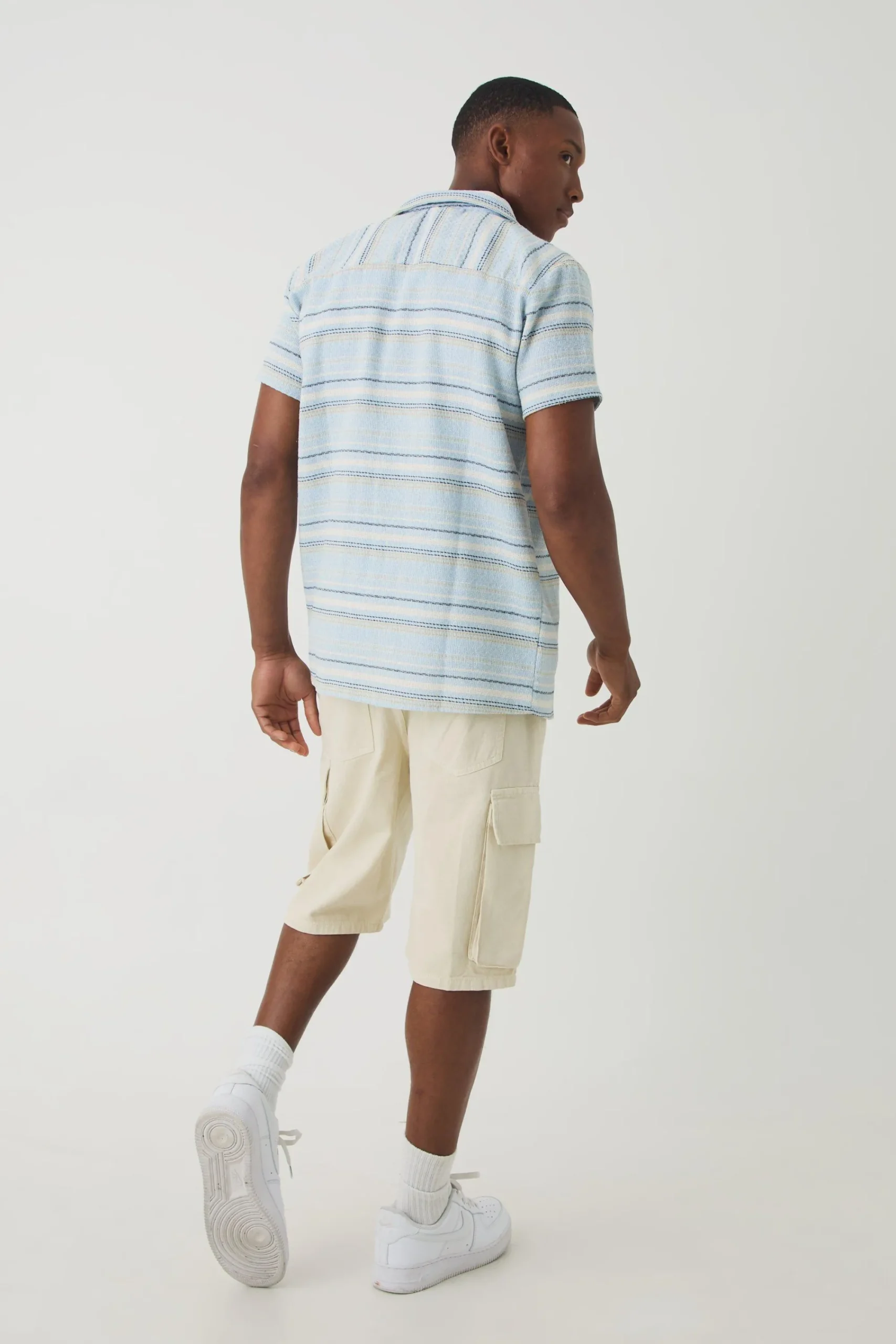 boohooMAN Short Sleeve Textured Stripe Shirt | UK| Shirts