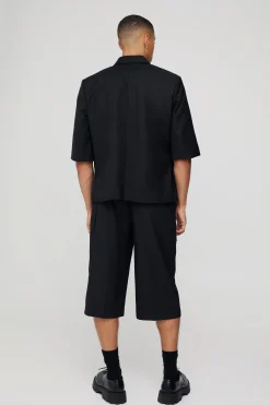 boohooMAN Short Sleeve Tie Side Oversized Blazer | UK| Suits & Tailoring