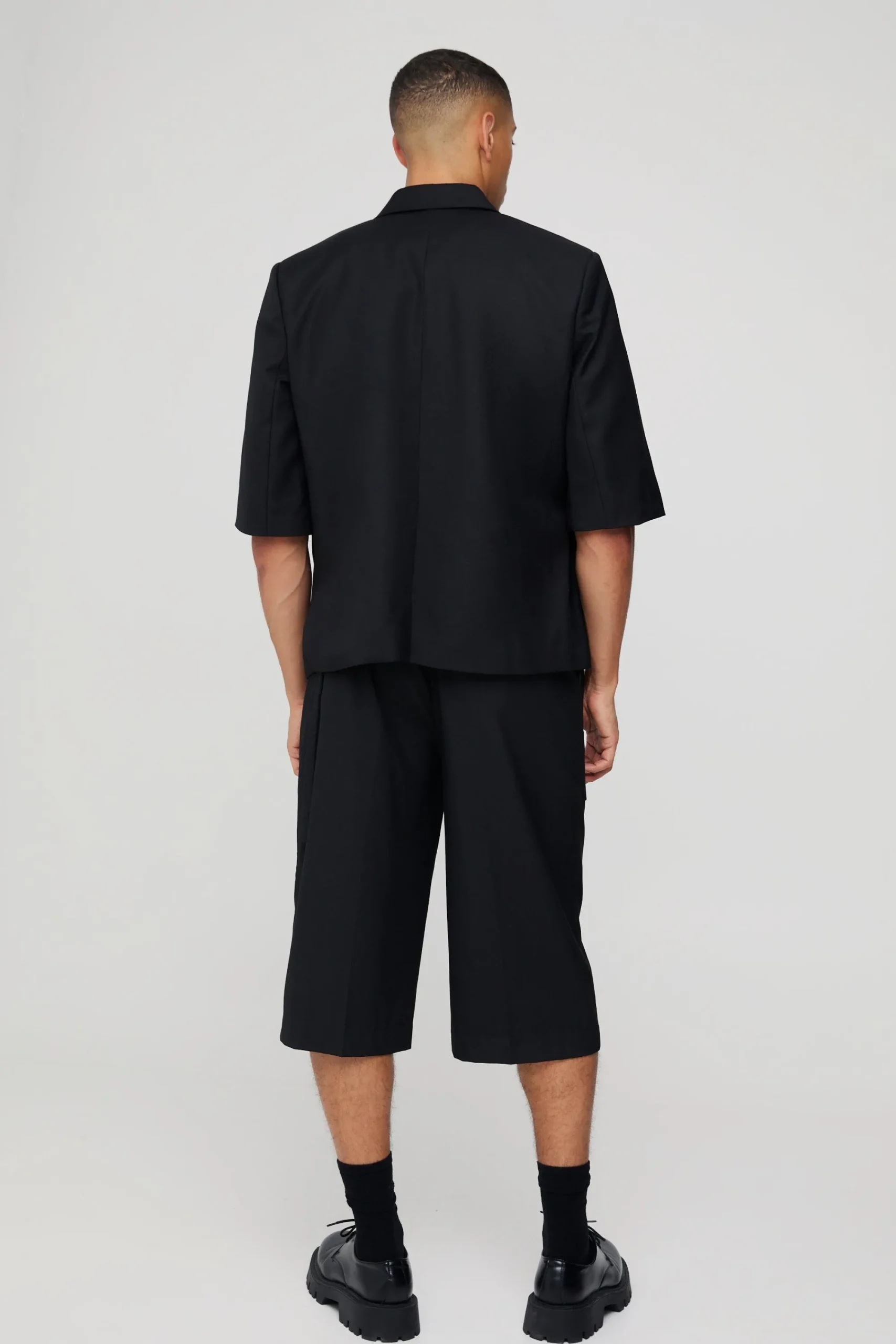 boohooMAN Short Sleeve Tie Side Oversized Blazer | UK| Suits & Tailoring
