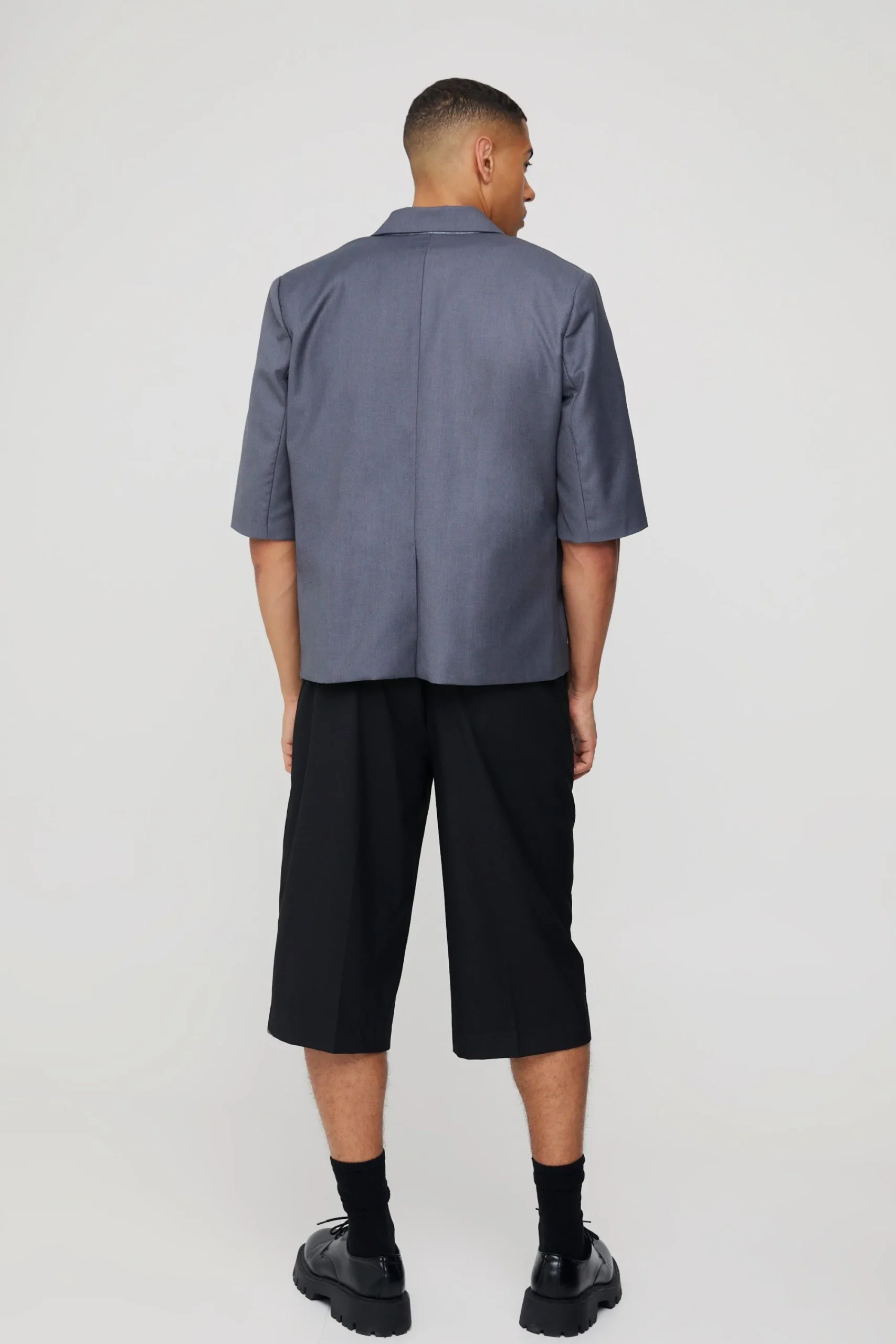 boohooMAN Short Sleeve Tie Side Oversized Blazer | UK| Suits & Tailoring