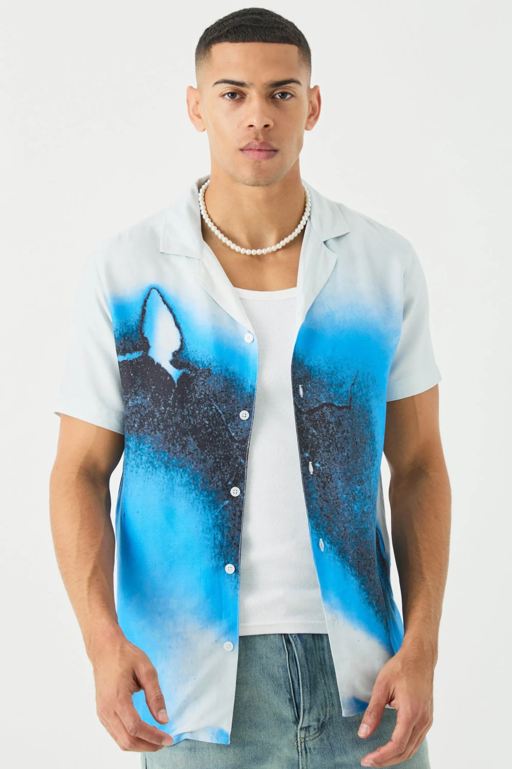 boohooMAN Short Sleeve Viscose Burnt Ombre Shirt | UK| Shirts