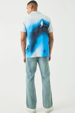 boohooMAN Short Sleeve Viscose Burnt Ombre Shirt | UK| Shirts