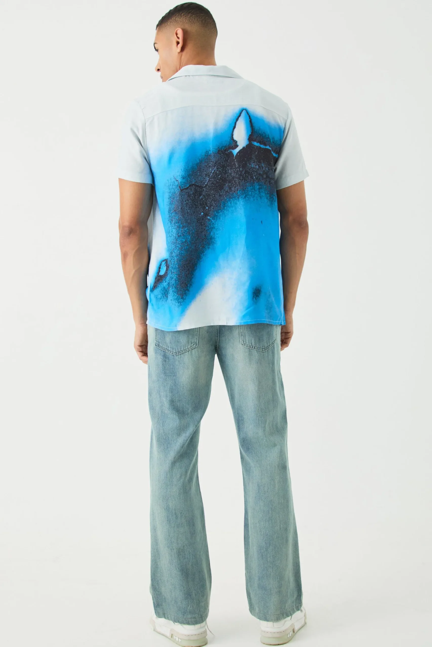 boohooMAN Short Sleeve Viscose Burnt Ombre Shirt | UK| Shirts