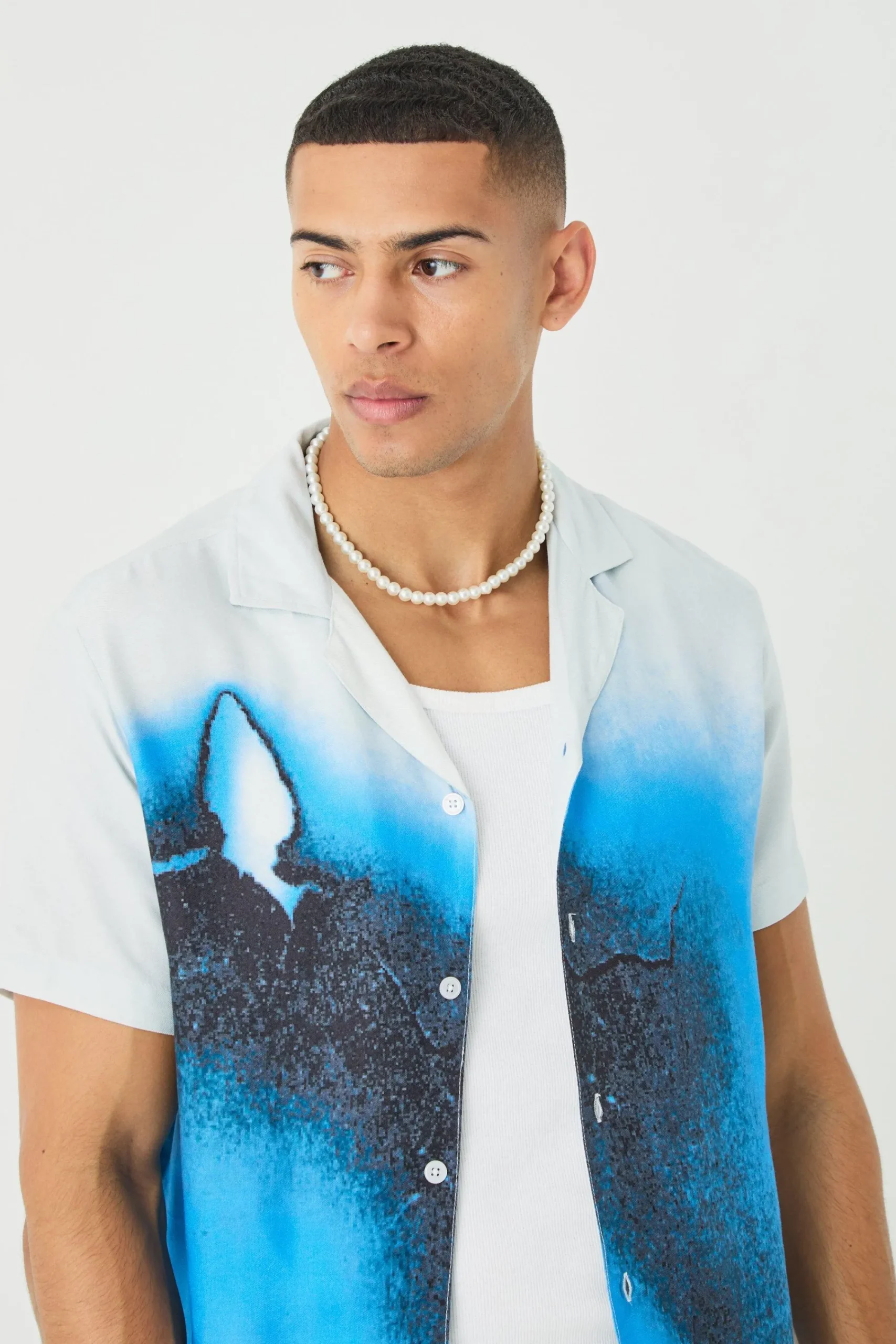 boohooMAN Short Sleeve Viscose Burnt Ombre Shirt | UK| Shirts