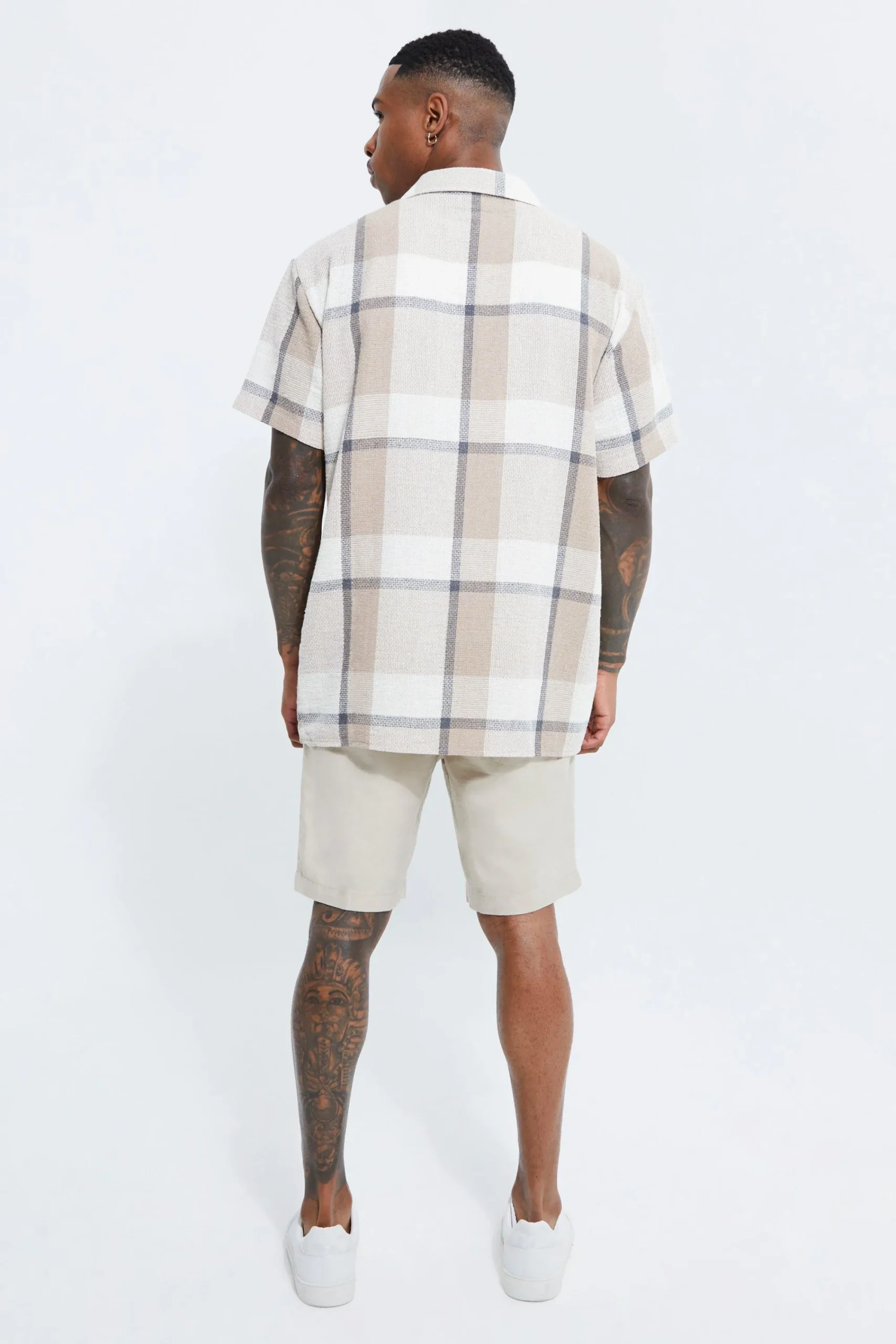 boohooMAN Short Sleeved Oversized Check Linen Shirt | UK| Shirts