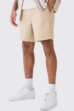 boohooMAN Shorter Length Relaxed Fit Elasticated Waist Chino Shorts In | UK| Shorts