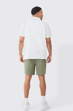 boohooMAN Shorter Length Relaxed Fit Elasticated Waist Chino Shorts In | UK| Shorts