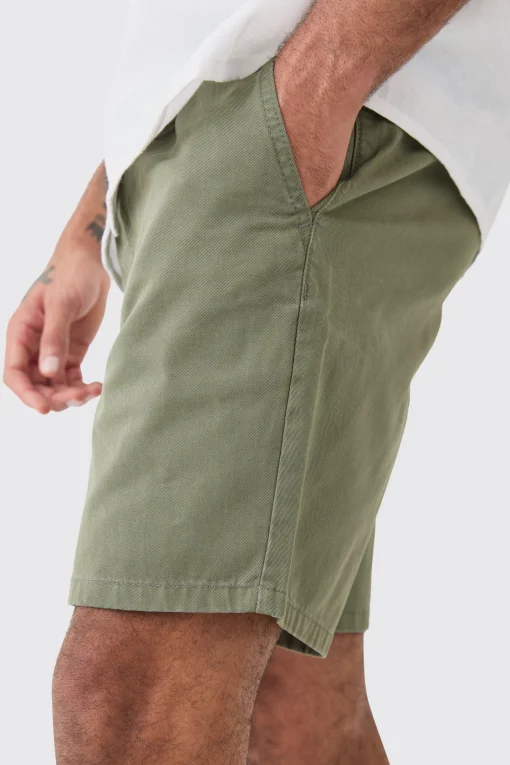 boohooMAN Shorter Length Relaxed Fit Elasticated Waist Chino Shorts In | UK| Shorts