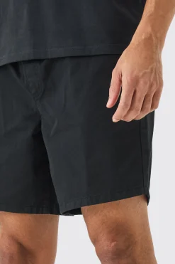 boohooMAN Shorter Length Relaxed Fit Elasticated Waist Chino Shorts In | UK| Shorts