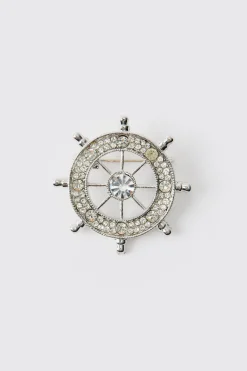 boohooMAN Compass Brooch | UK| Jewellery & Watches