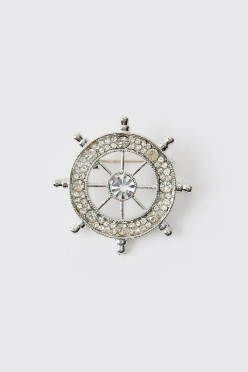 boohooMAN Compass Brooch | UK| Jewellery & Watches