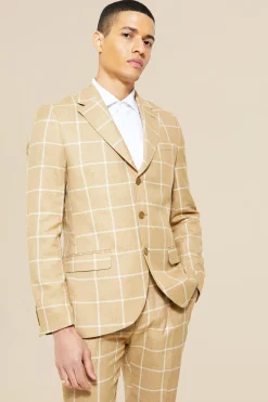 boohooMAN Single Breasted Check Slim Suit Jacket | UK| Suits & Tailoring