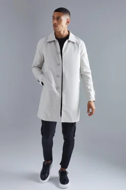 boohooMAN Single Breasted Poly Twill Mac | UK| Coats & Jackets