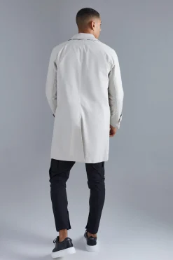 boohooMAN Single Breasted Poly Twill Mac | UK| Coats & Jackets