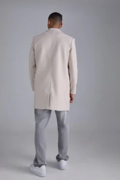 boohooMAN Single Breasted Wool Look Overcoat In | UK| Coats & Jackets