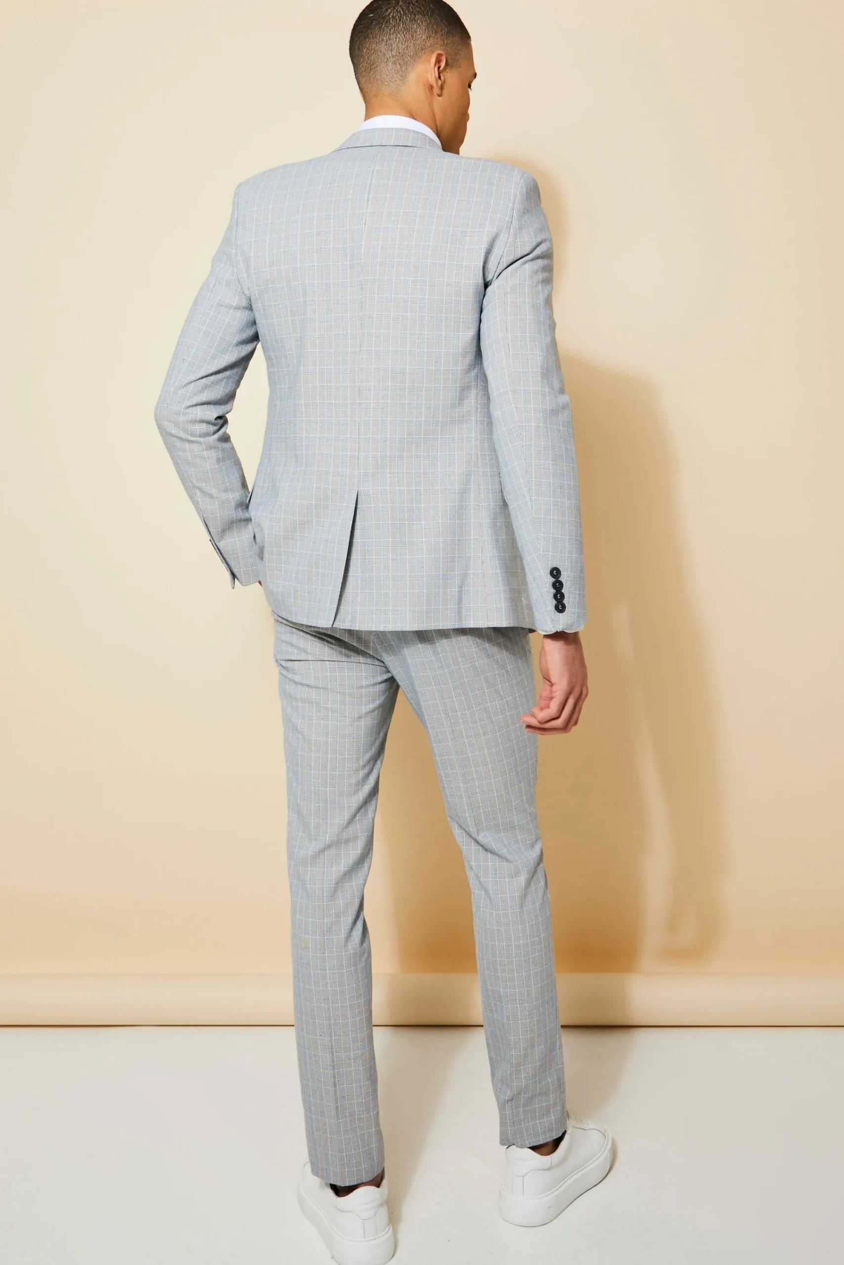 boohooMAN Skinny Check Suit Trousers | UK| Trousers