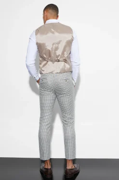 boohooMAN Skinny Checked Waistcoat | UK| Suits & Tailoring
