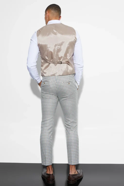 boohooMAN Skinny Checked Waistcoat | UK| Suits & Tailoring